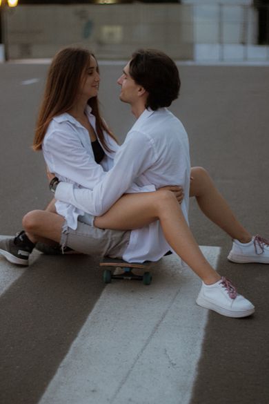 couple, commercial, content, street