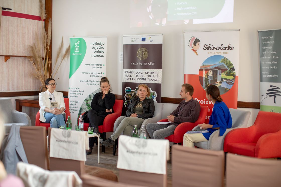 An image of our first roundtable with four Short Food Supply Chain founders