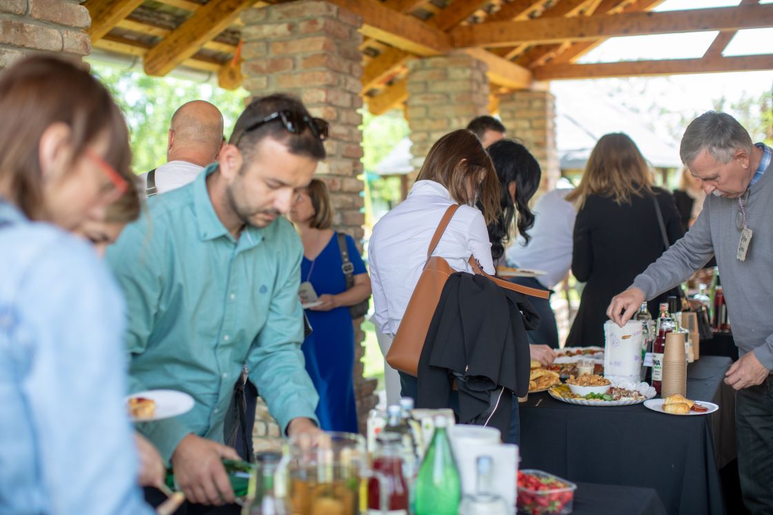 Our attendees enjoying our exclusively local catering