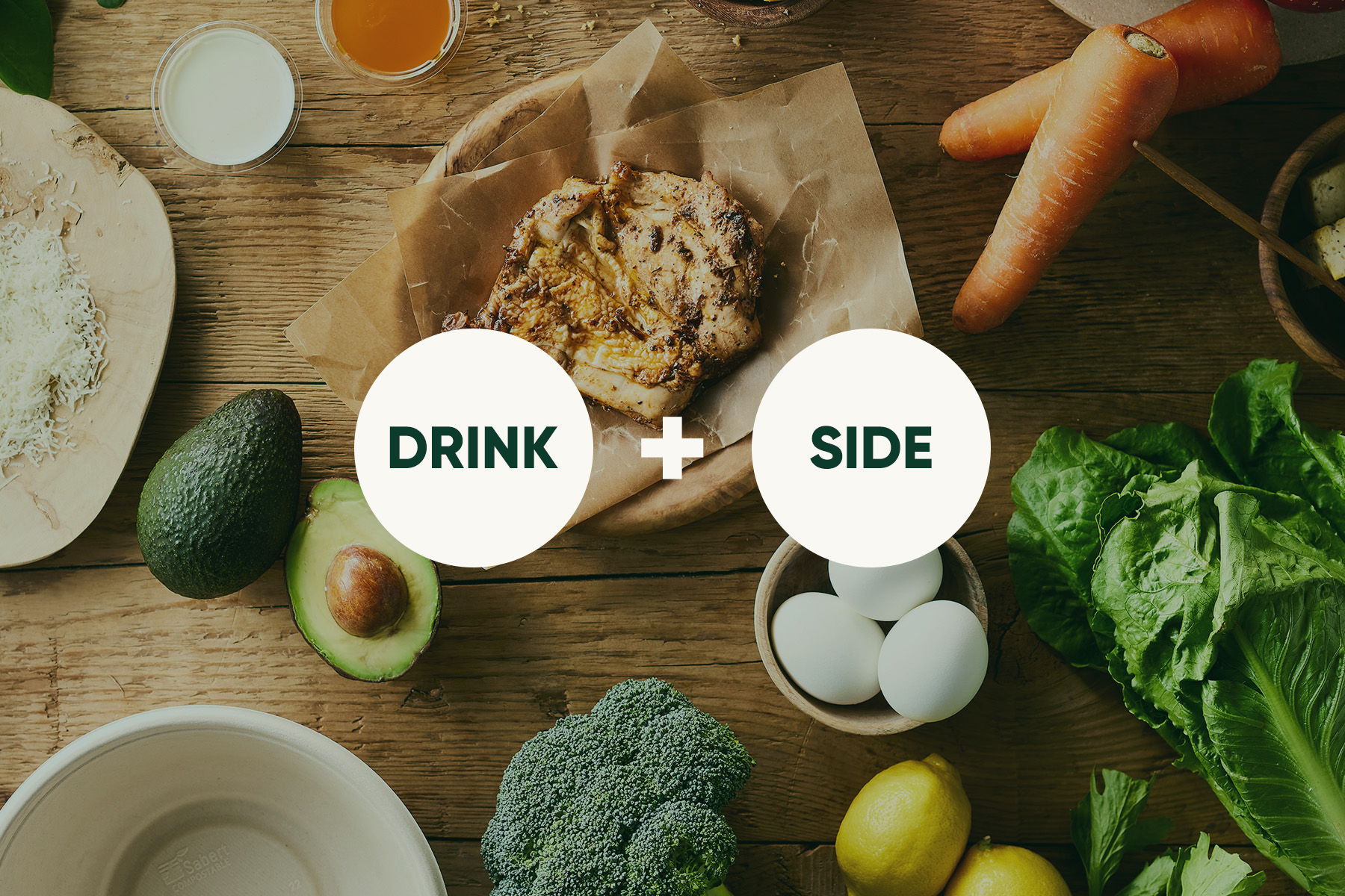 CUSTOM SALAD + DRINK + SIDE SET