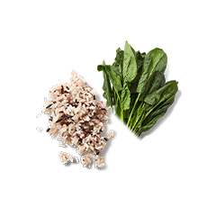 ほうれん草とワイルドライス