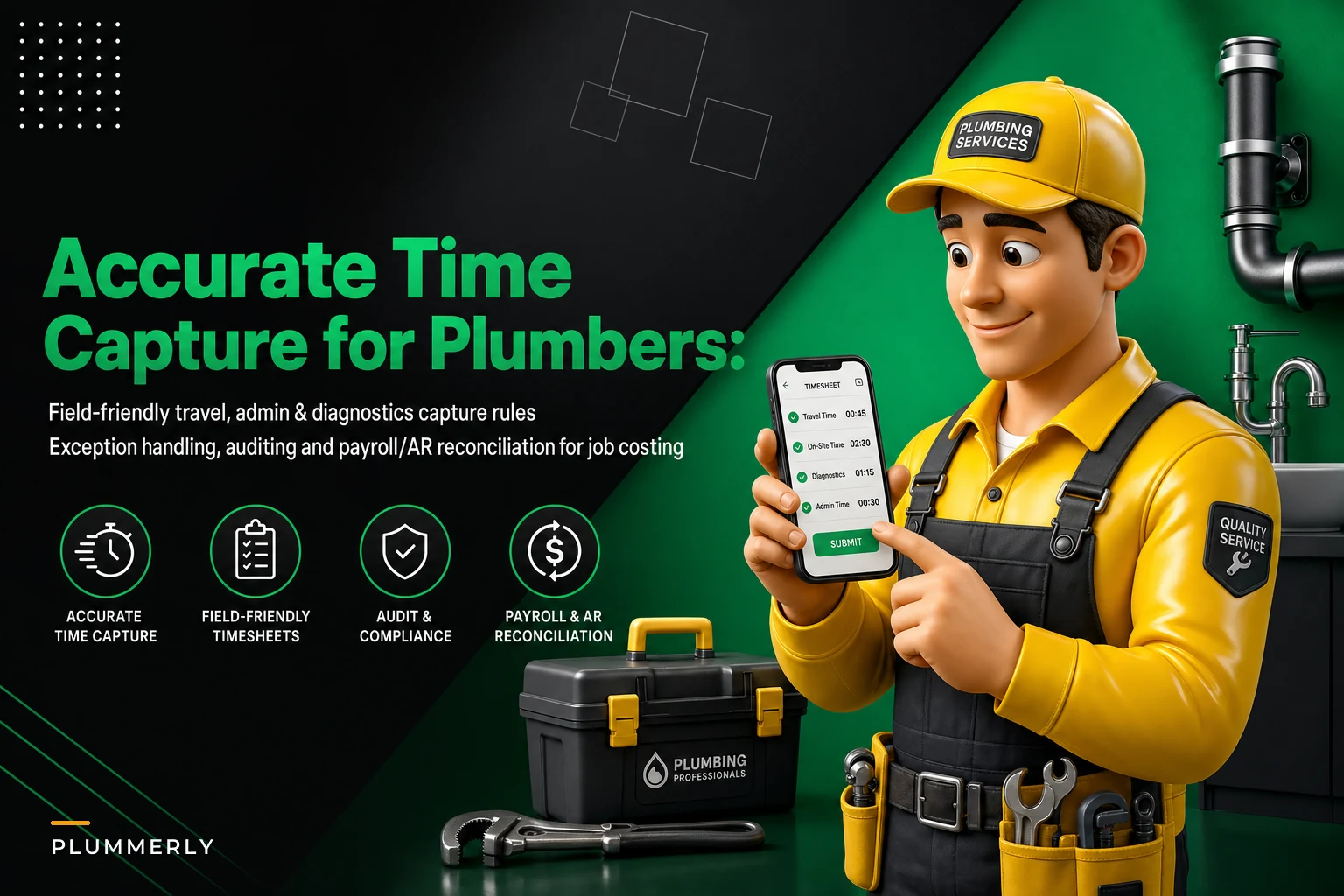 Accurate Time Capture for Plumbers: Rules for Travel, Admin & Diagnostics That Feed Job Costing