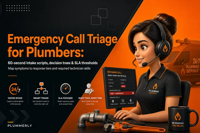 Emergency Call Triage for Plumbers: 60‑Second Intake Scripts, Response Tiers & Dispatch Rules