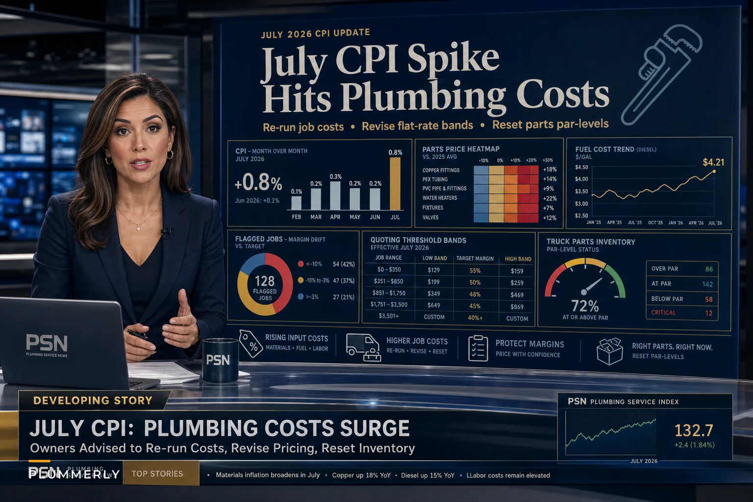 How the July CPI Update Should Change Your Job Costing, Pricing, and Parts Par‑Levels — A Practical Playbook for Plumbers