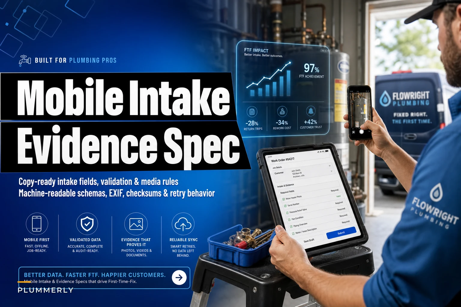 Mobile Intake & Evidence Specification for First‑Time‑Fix (FTF): Copy‑Ready Intake Fields, Validation Rules & Machine‑Readable Photo/Video Requirements
