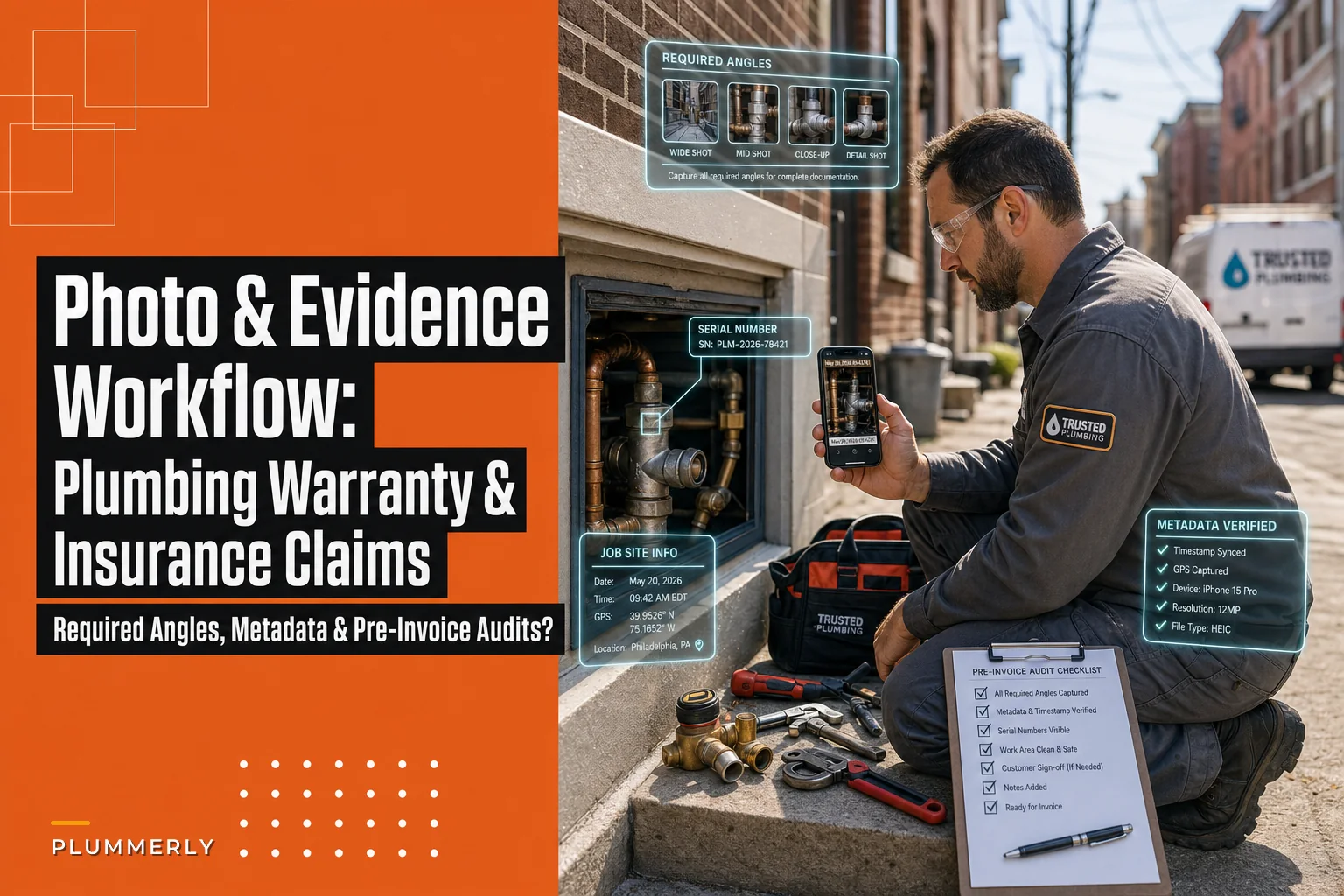 Photo & Evidence Workflow for Plumbing Warranty and Insurance Claims: Required Angles, Metadata & Pre‑Invoice Audits