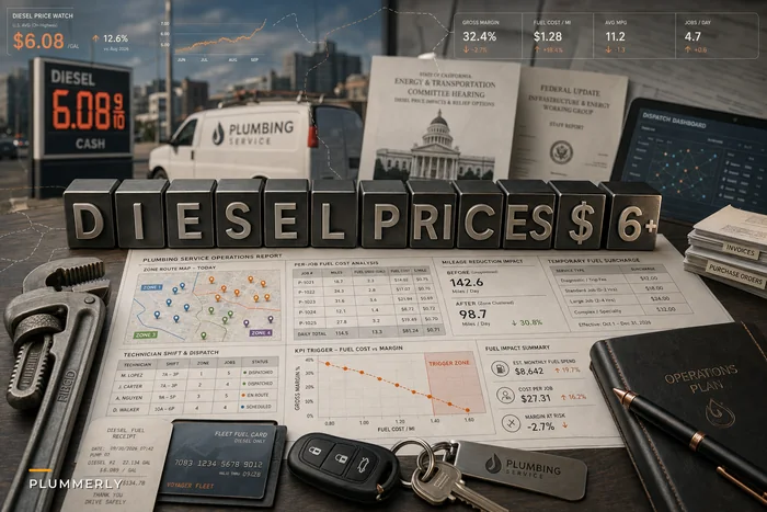 Record Diesel Prices Hit $6+: 8 Immediate Ops Moves Plumbing Owners Should Make to Protect Margins