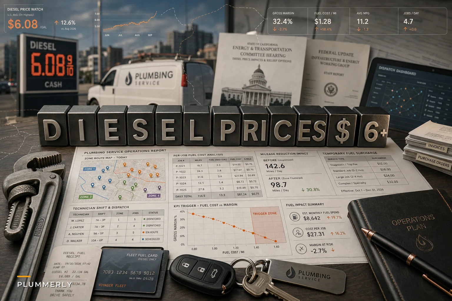 Record Diesel Prices Hit $6+: 8 Immediate Ops Moves Plumbing Owners Should Make to Protect Margins