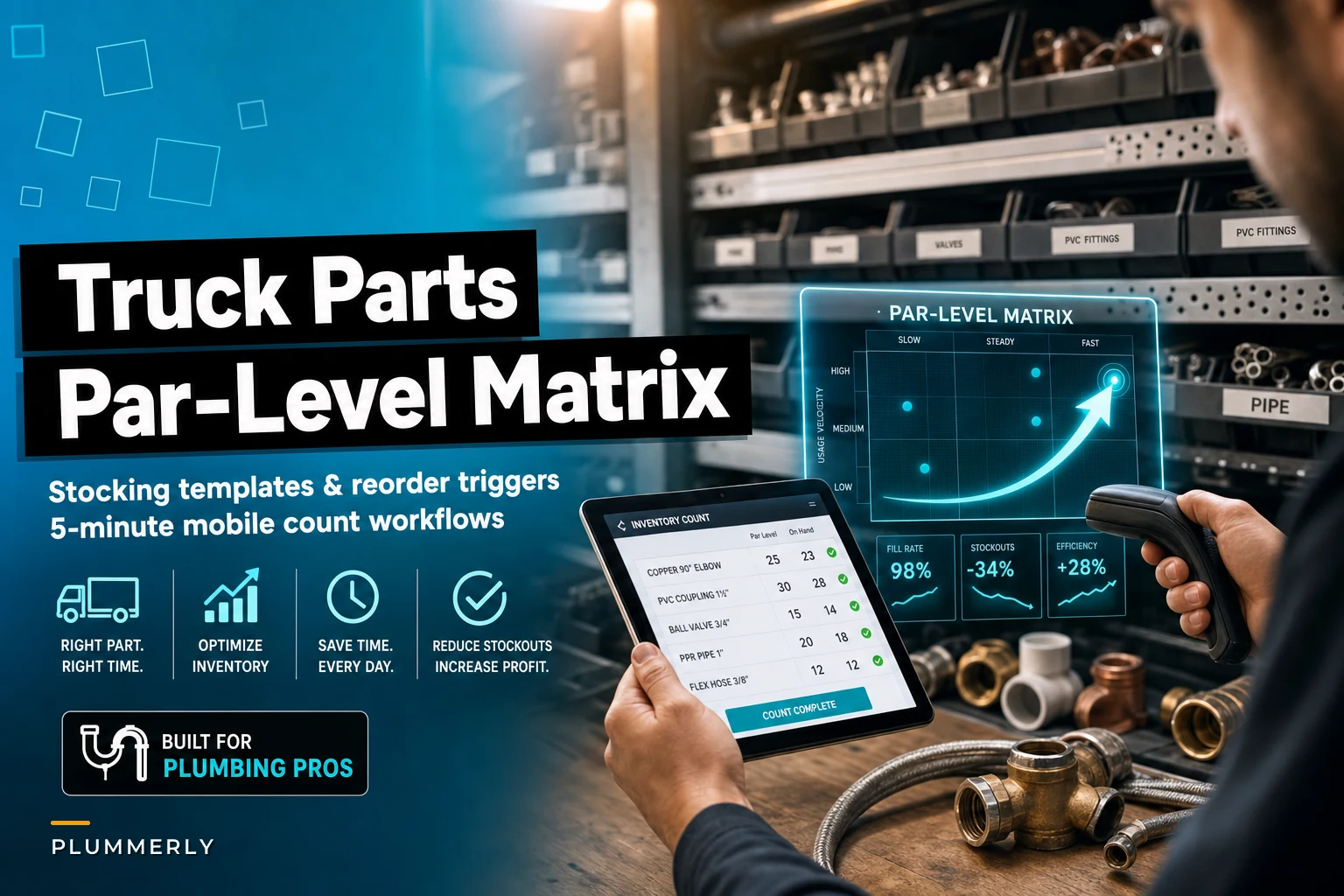 Truck Parts Par-Level Matrix for Plumbers: Stocking Templates & 5-Minute Mobile Count Workflows