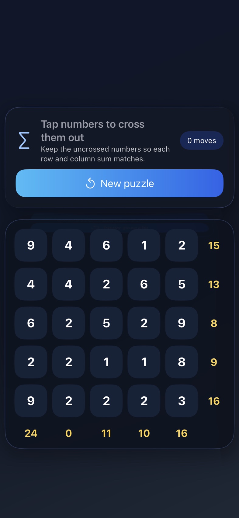 Screenshot 1 of Sumplete 5×5