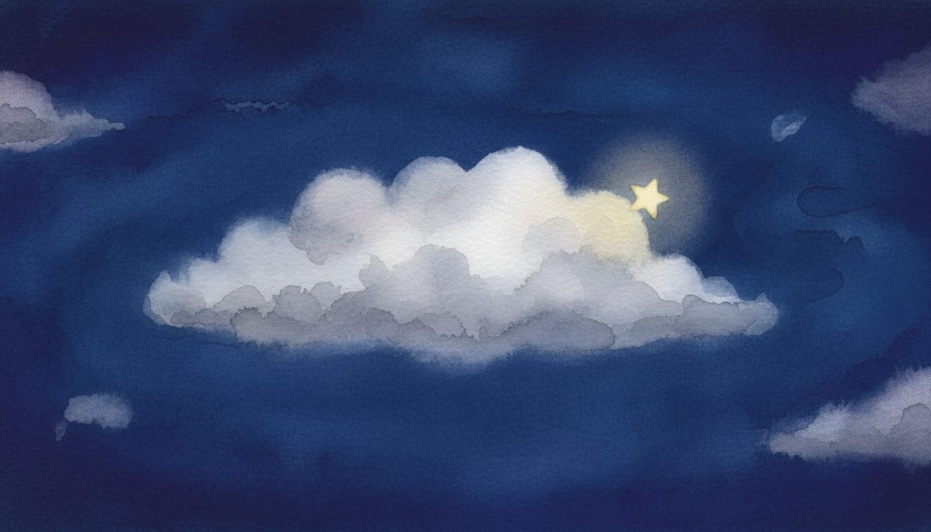A thin cloud drifting past a hidden star