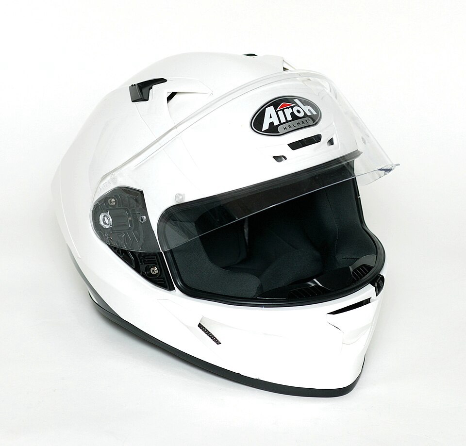 Airoh full-face motorcycle helmet, white