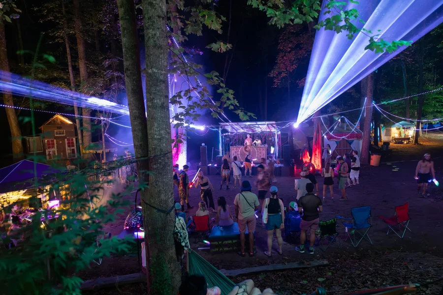 Festival grade string lights setup