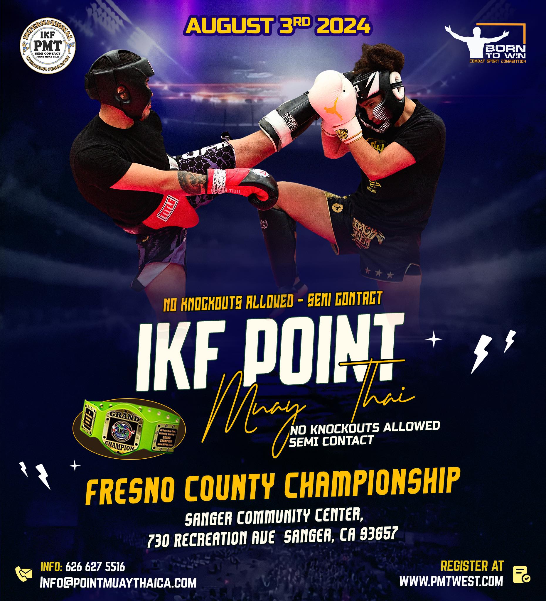 IKF Point Muay Thai, Fresno County Championship Flyer