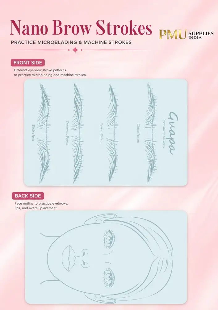 Nano Brow Strokes Practice Sheet 2