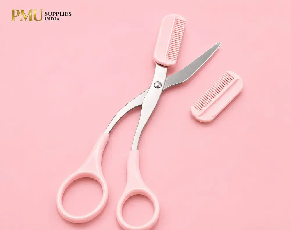Stainless Steel Eyebrow Scissors with Comb
