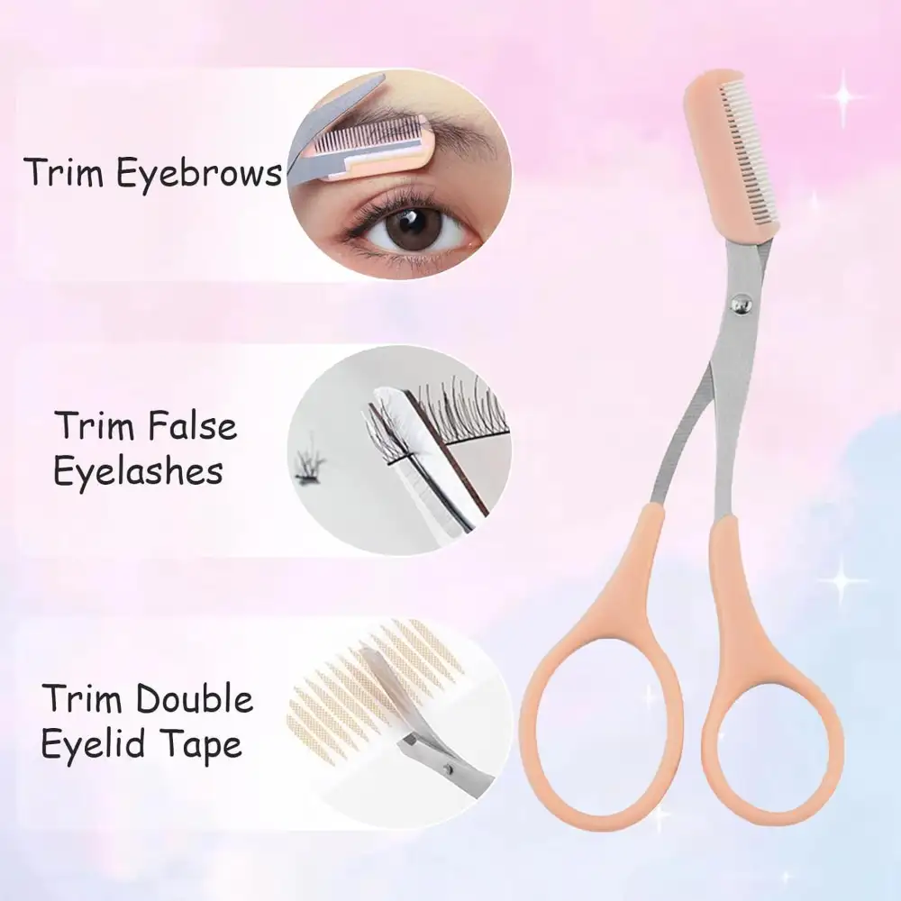 Stainless Steel Eyebrow Scissors with Comb 4