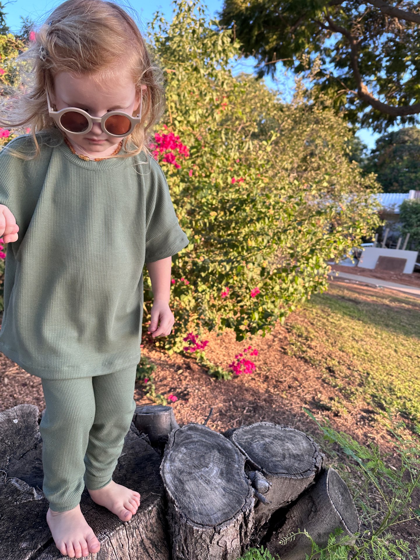 חליפת סתיו וופל ירוק