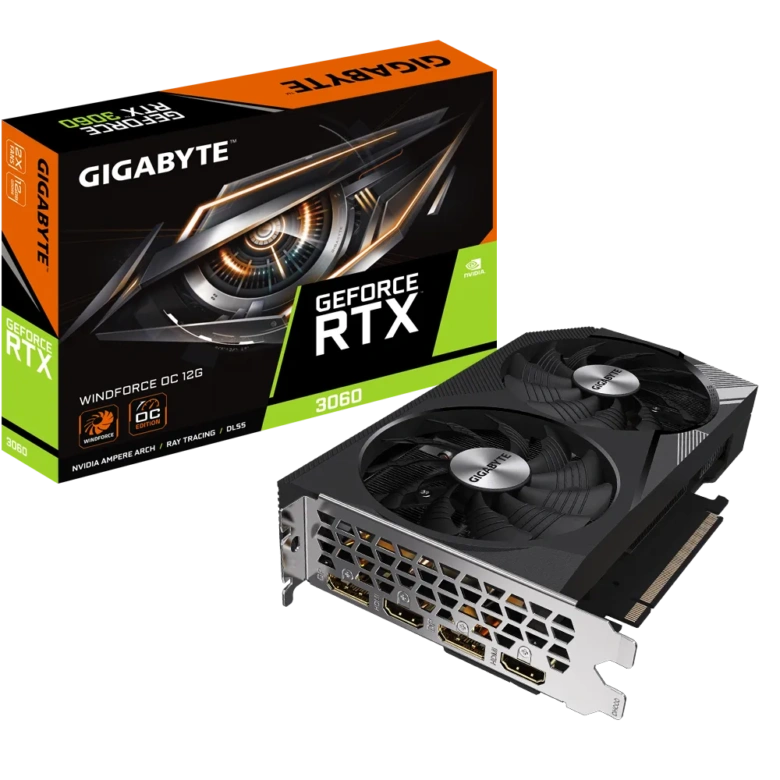 Graphics Card Image Graphics Card Image    כרטיס מסך Gigabyte GeForce RTX3060 WindForce OC 12G GV-N3060WF2OC-12GD