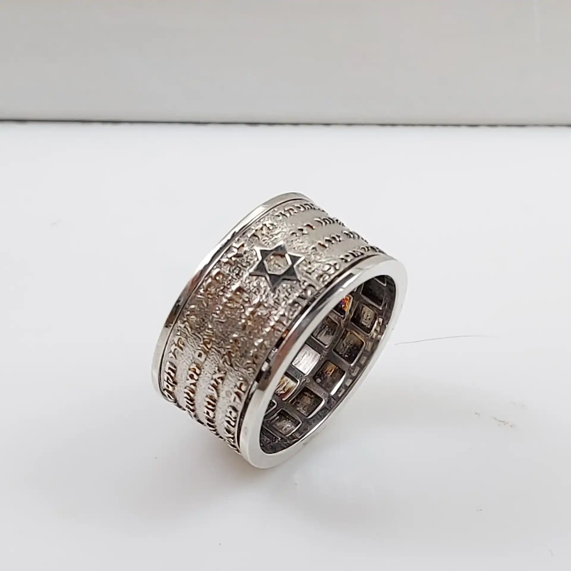 טבעת קבלה עם 72 שמות מסתובבת כסף 925