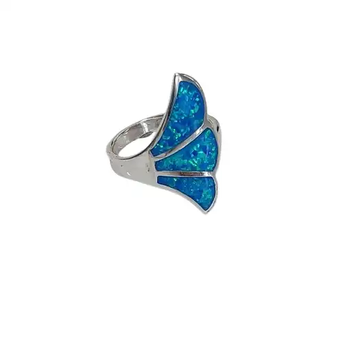 טבעת כסף 925 עם אבן אופל אמתי תוצרת איטליה