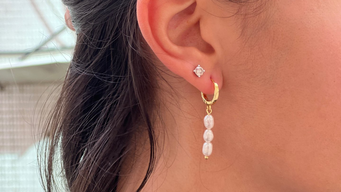 זוג עגילי פנינים טבעיות - VERED