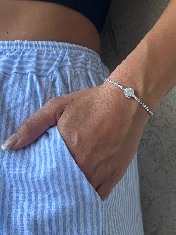 צמיד טניס "ARIA" כסף