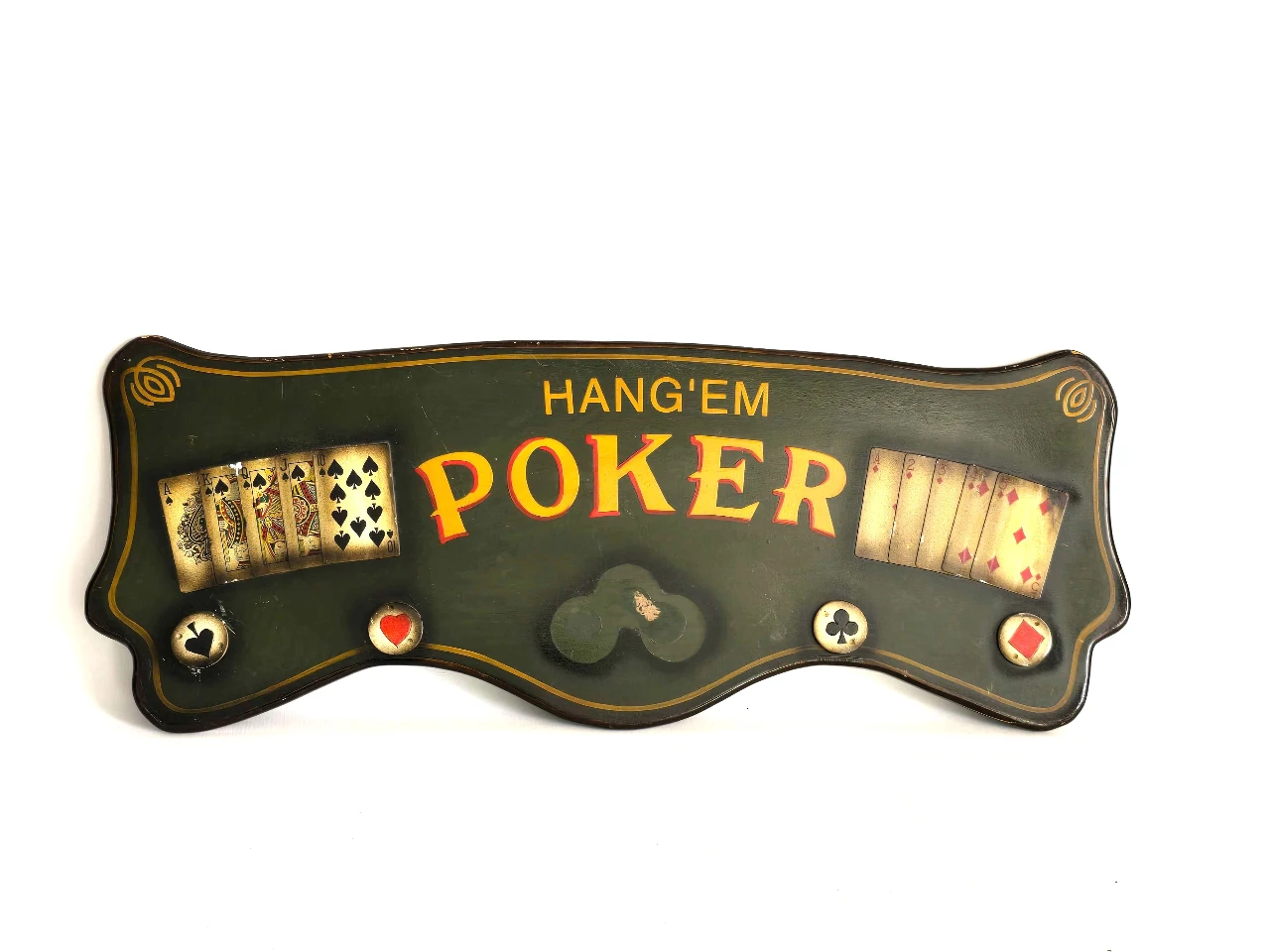 שלט עץ מתאים לחדר משחלקי קלפים 75*30