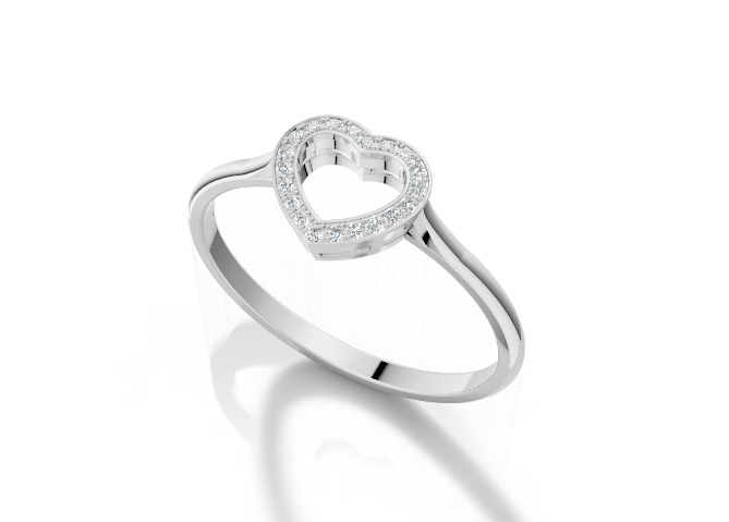 טבעת לב פתוח משובצת – אלגנטיות עם רגש