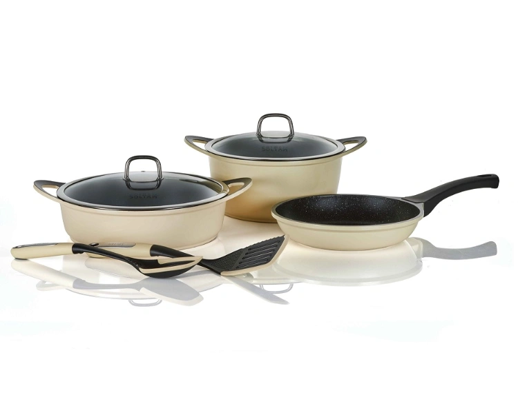   מארז כלי בישול 7 חלקים קרם RICHSTONE סולתם