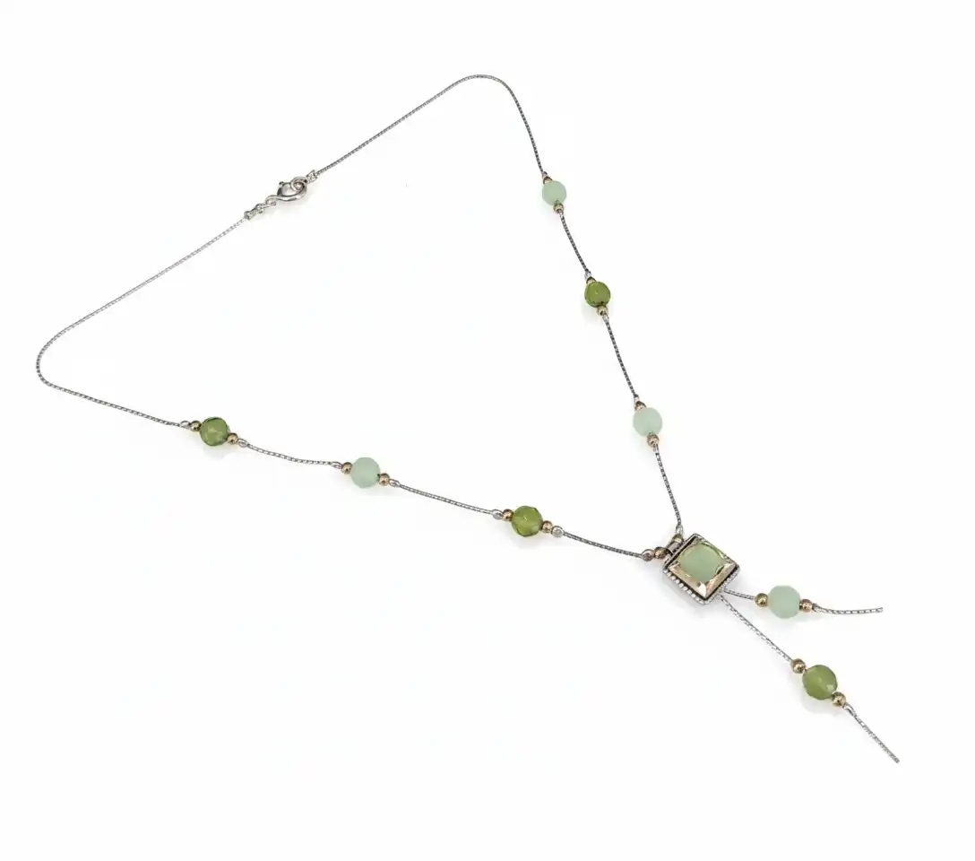 קולייר שרשרת כסף 925 משובצת באבני חן