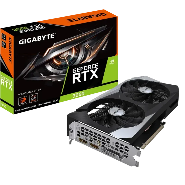 כרטיס מסך Gigabyte GeForce RTX 3050 WINDFORCE OC 8GB GV-N3050WF2OC-8GD