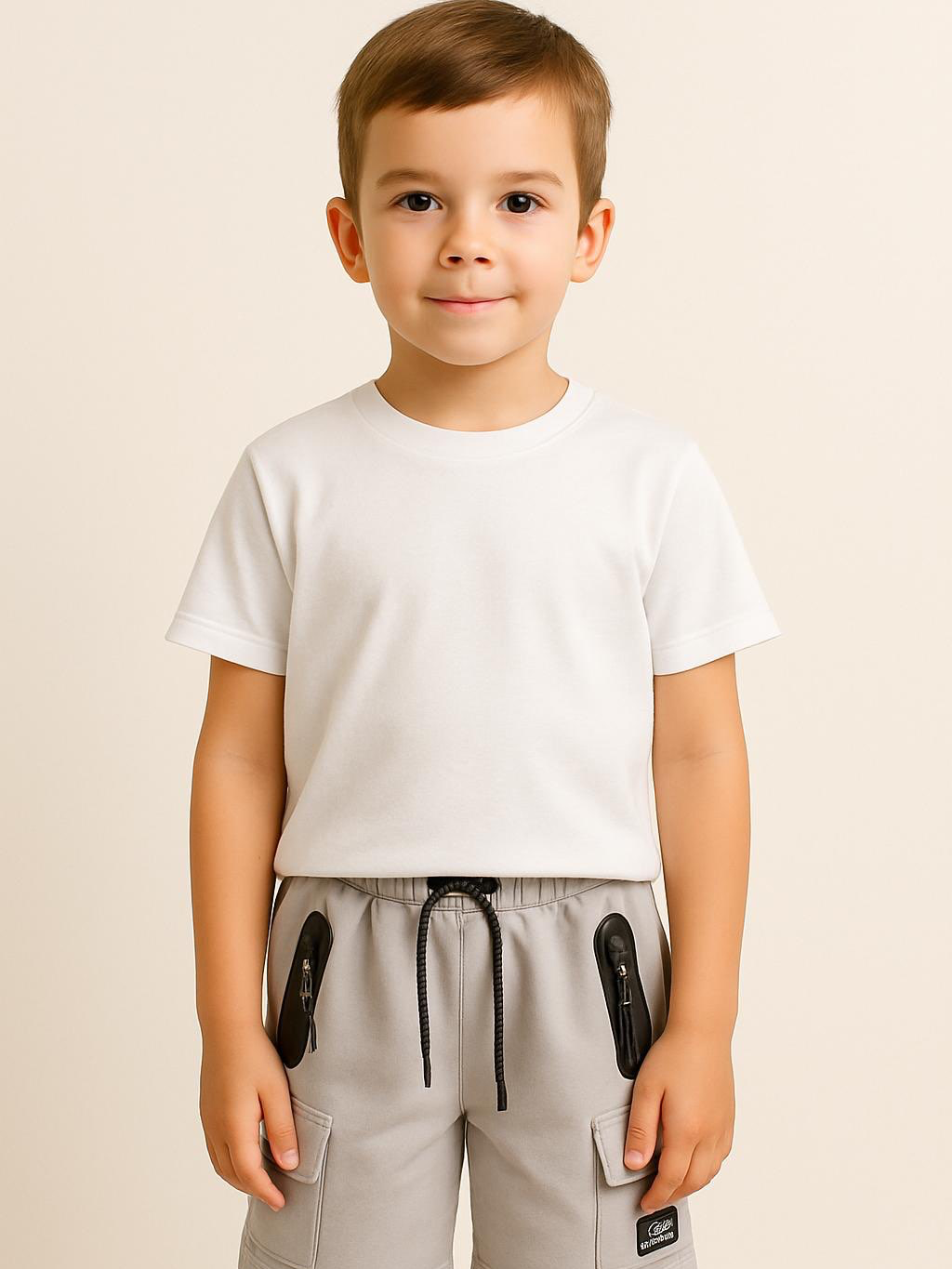 מכנס קצר אפור עם כיסים – ילדים