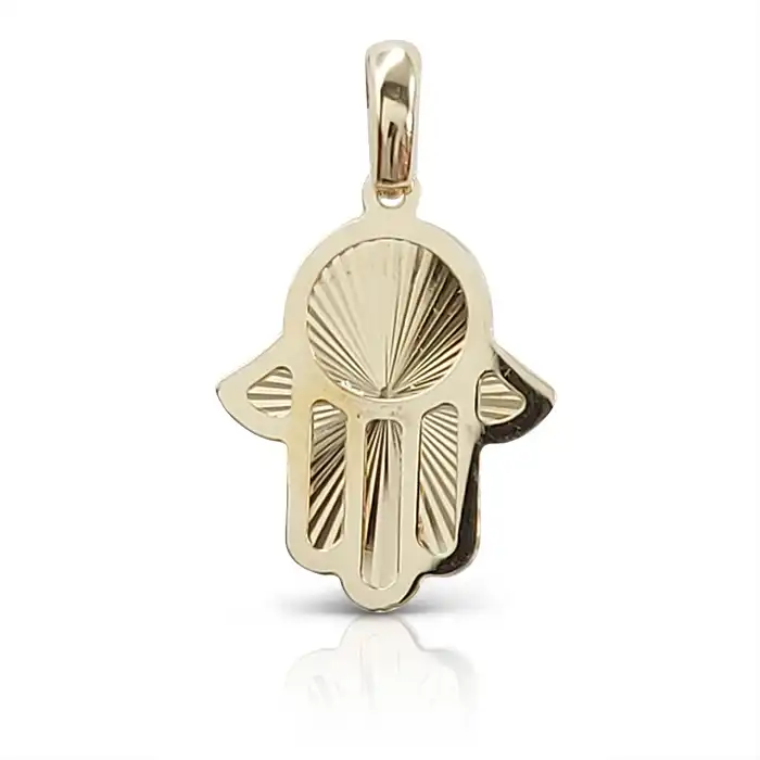 תליון חמסה מזהב בחריטה מבריקה.14K