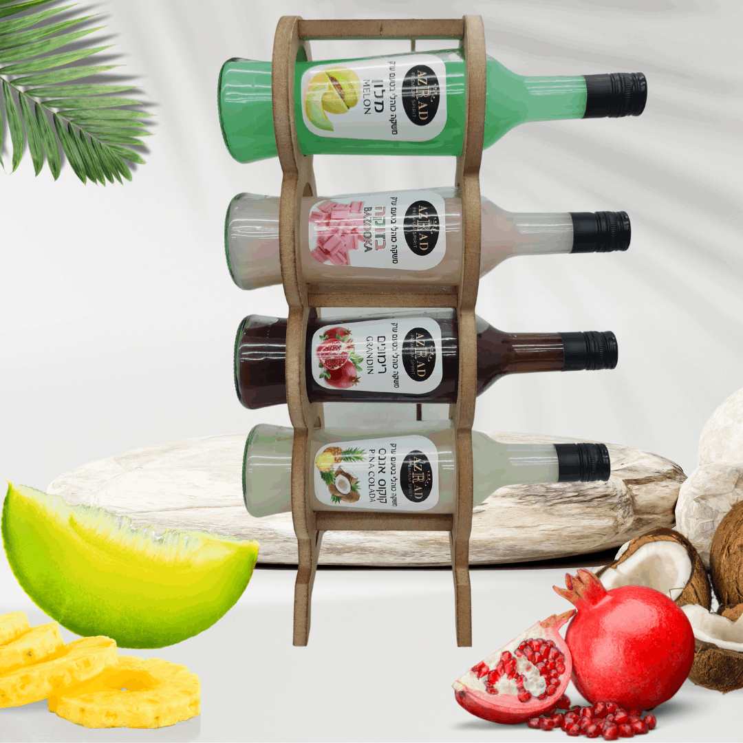 רביעיית מוצרים ממגוון עם סטנד עומד