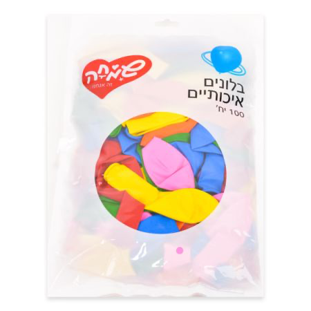  בלונים | שקית בלונים מעורב צבעוני 100 יח