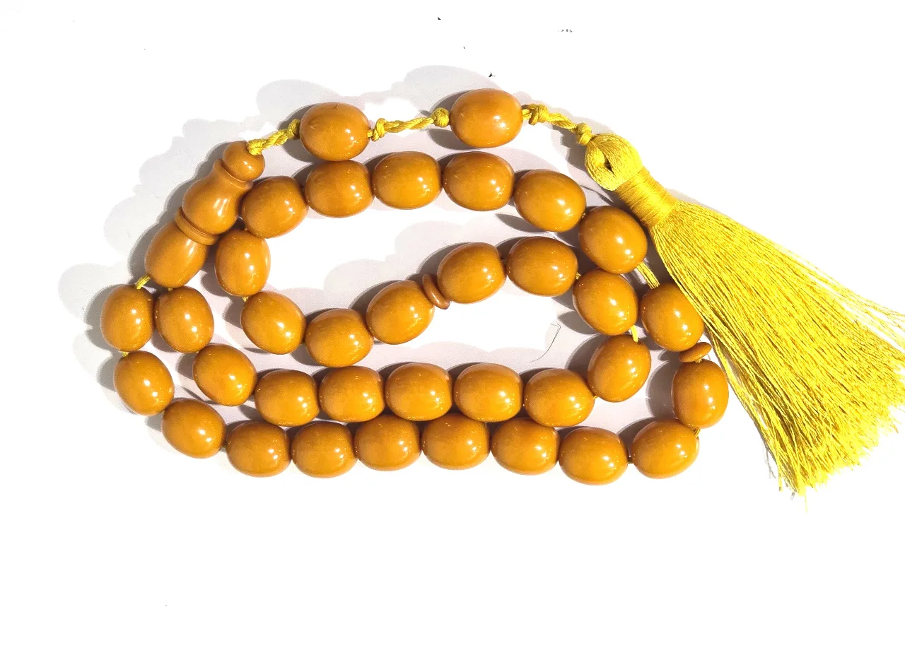 מסבחה אסלאמית 33 חרוזים פלוס אימאם ועוד שני חרוזים מעל אורך כל חרוז 17 מ"מ ..קוטר 14.