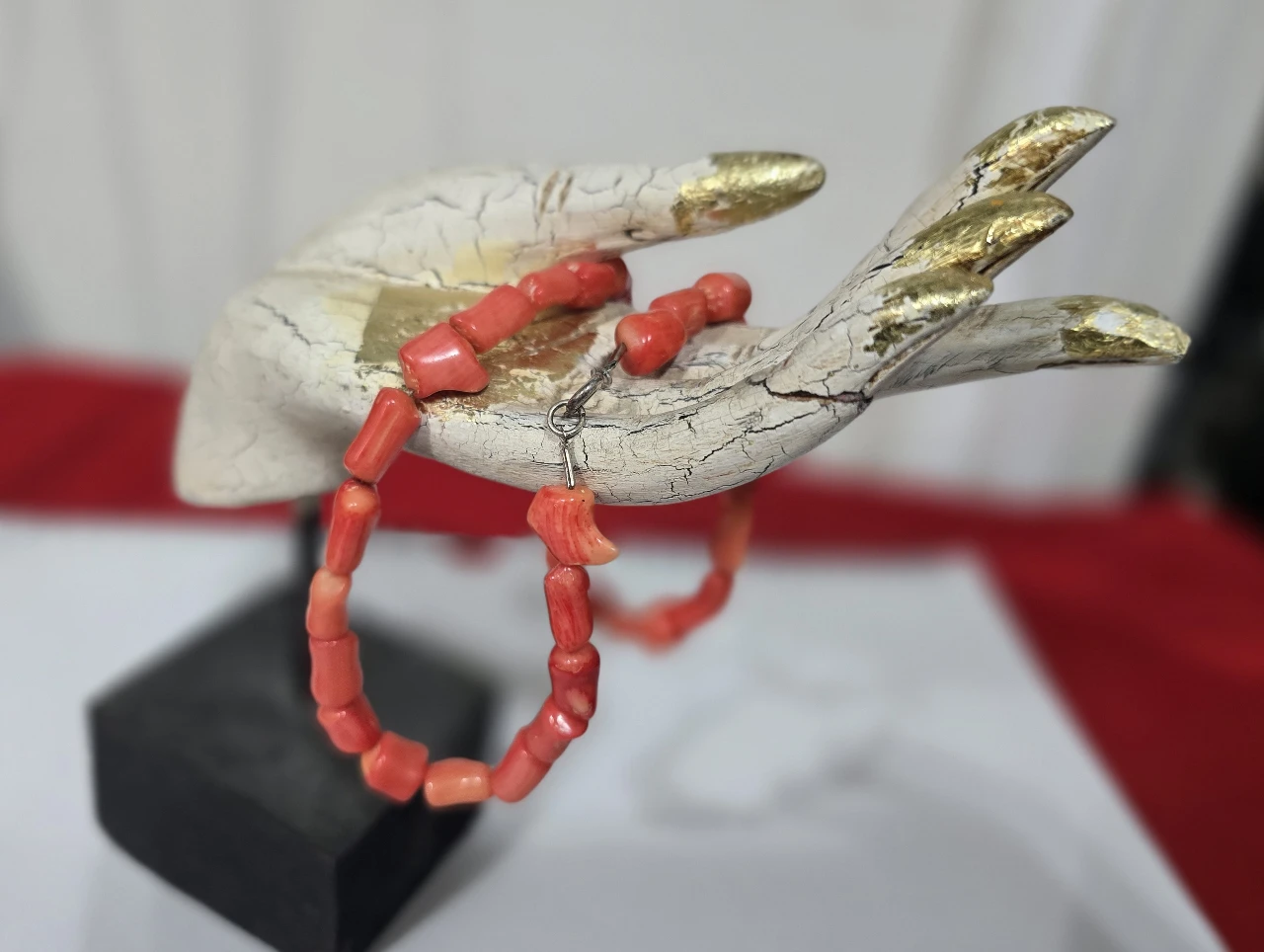 שרשרת חרוזי אלמוג קוראל טבעיים