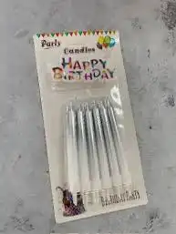 נרות יום הולדת-כסף לבן