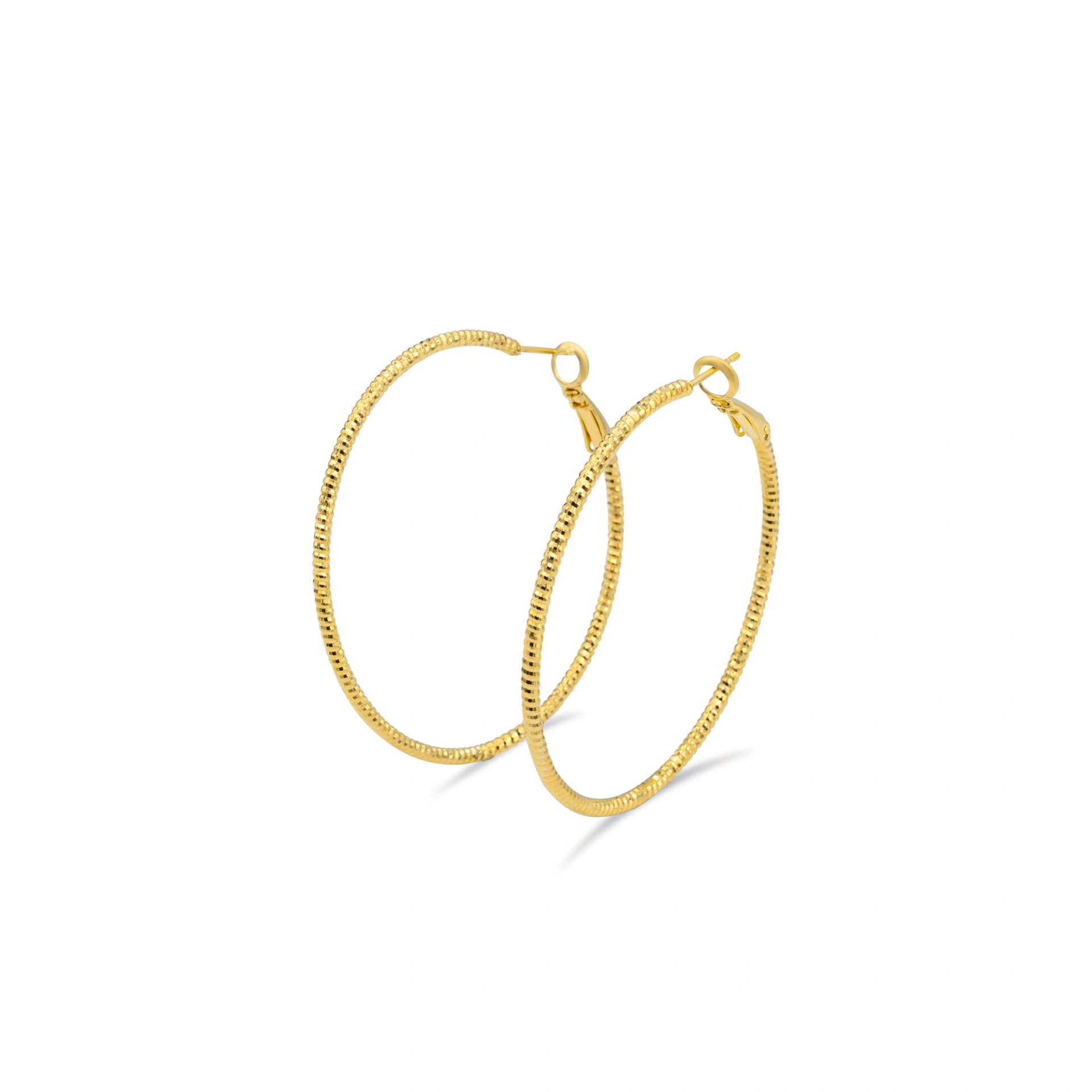 עגיל ציפוי זהב חישוק 40mm