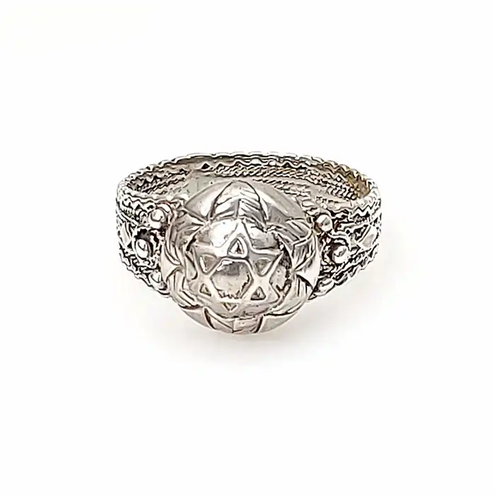 טבעת מגן דוד כסף 925 עבודת יד