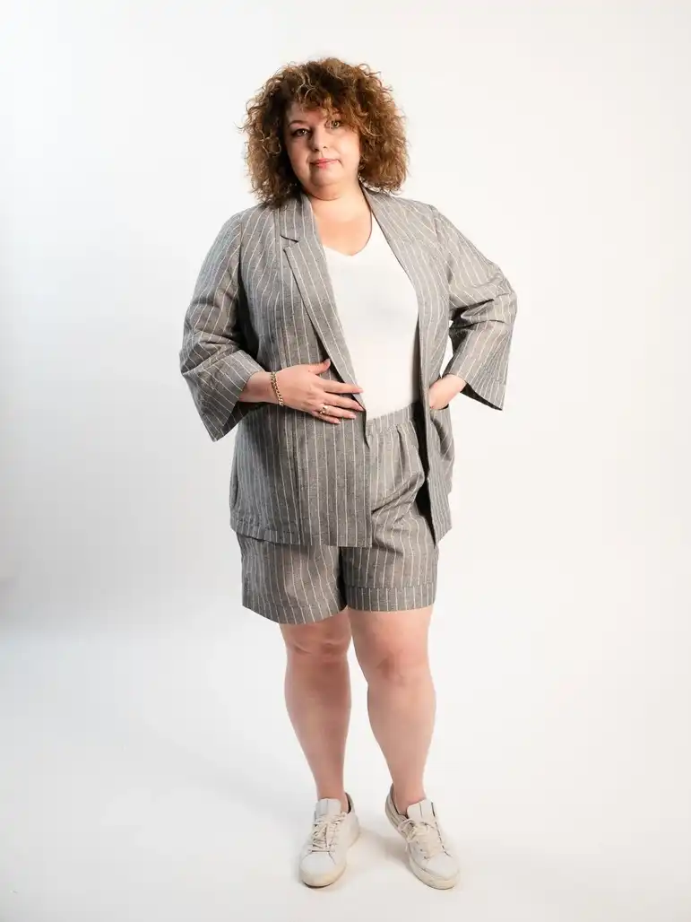 ג'קט MALCA אפור פסים