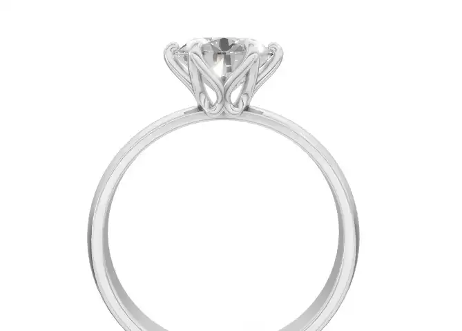 טבעת סוליטר לאירוסין בצורת פרח