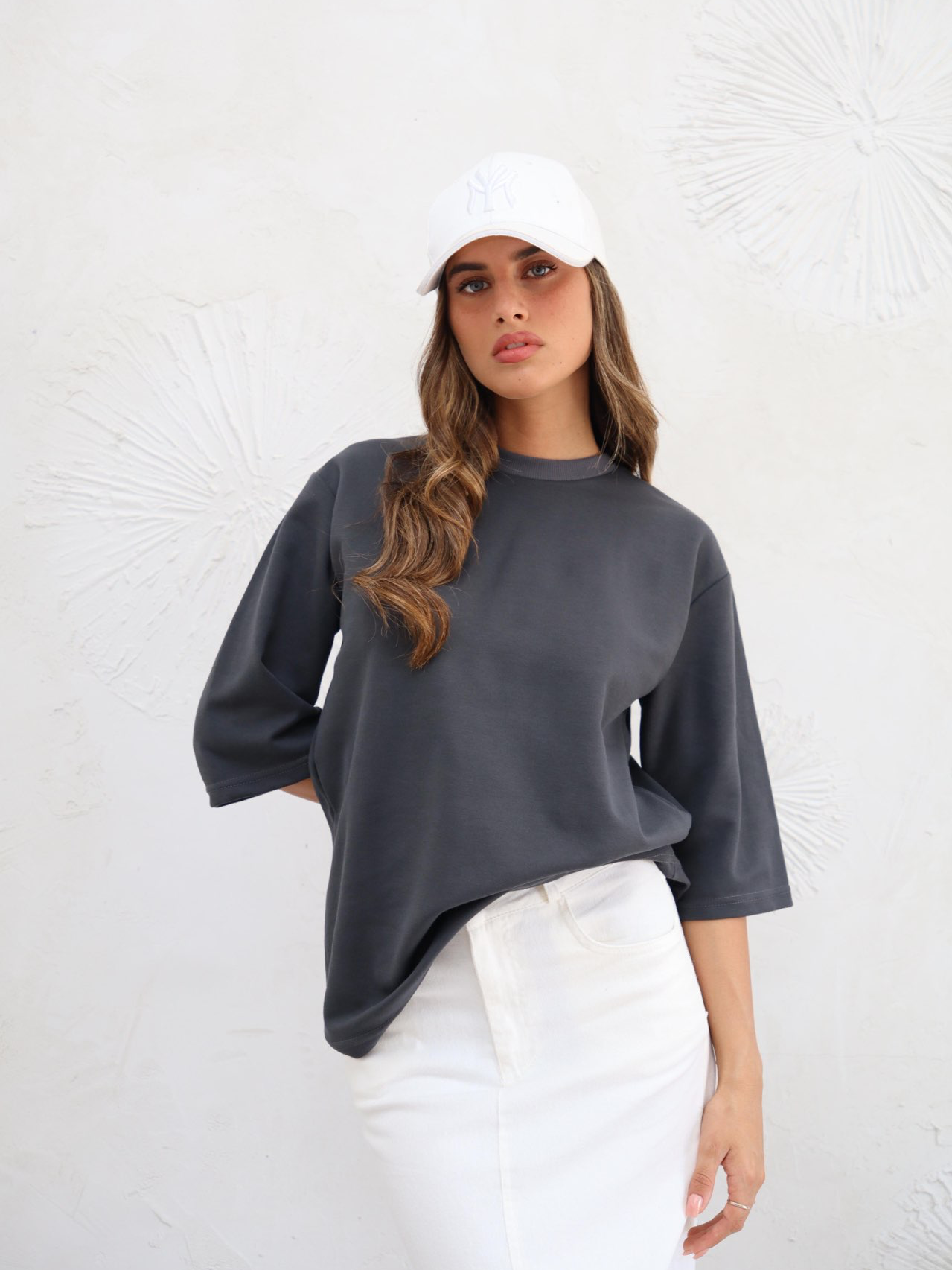 טי שרט מרפק אפור