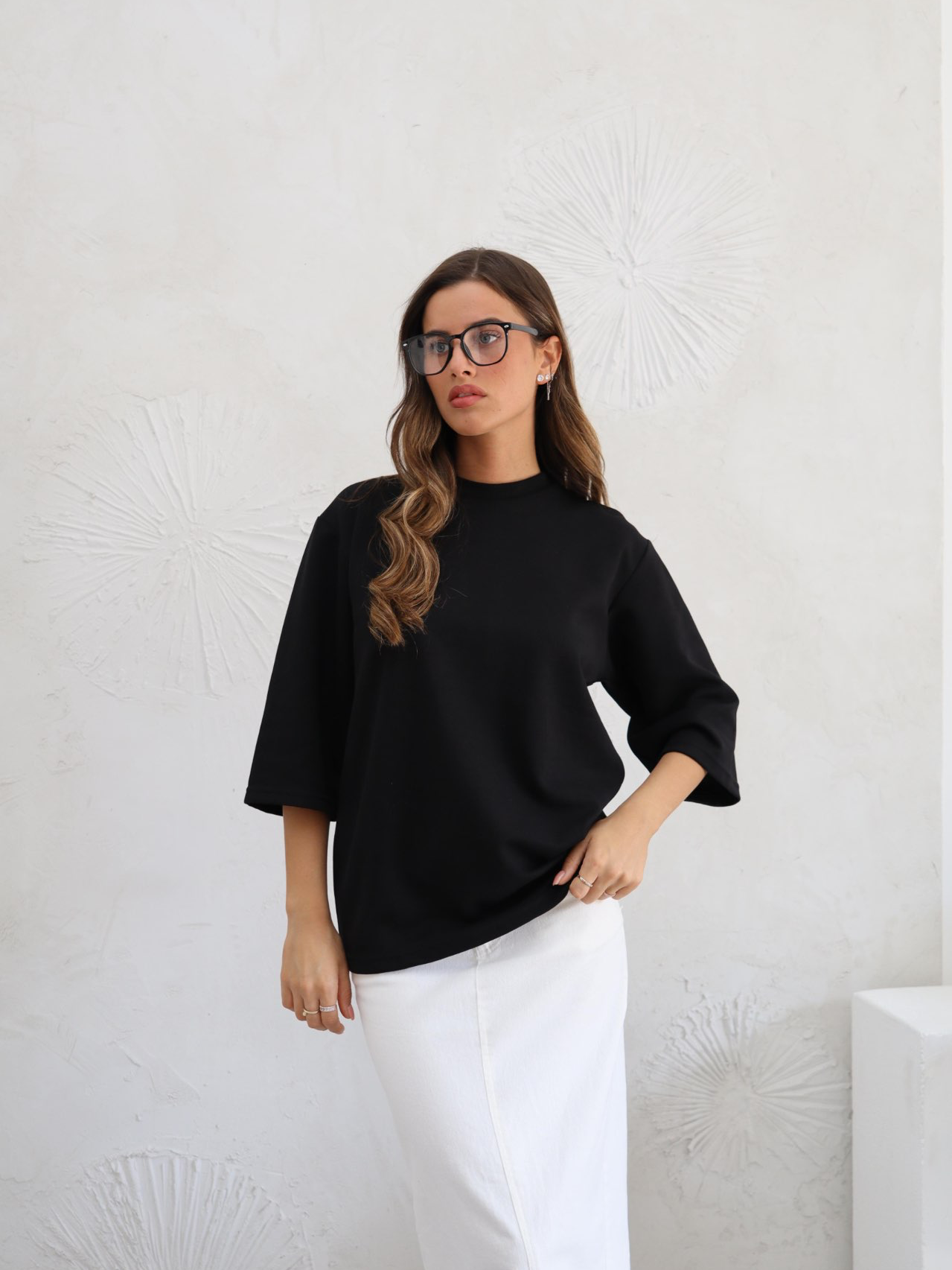 טי שרט מרפק שחור