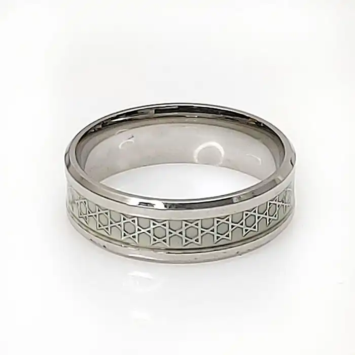 טבעת מגן דוד גדולה  לגבר