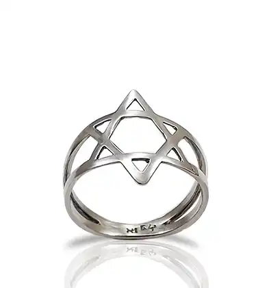 טבעת מגן דוד  כסף 925