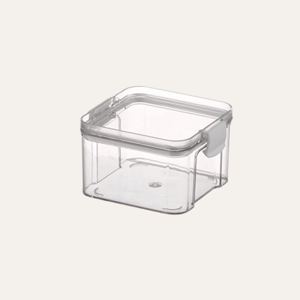 מארז 10 קופסאות אקריל עם קליפס לתבלינים כולל מדבקות