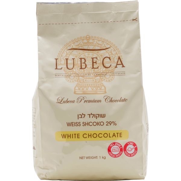 מטבעות שוקולד לבן 29% - Lubeca ק״ג 1