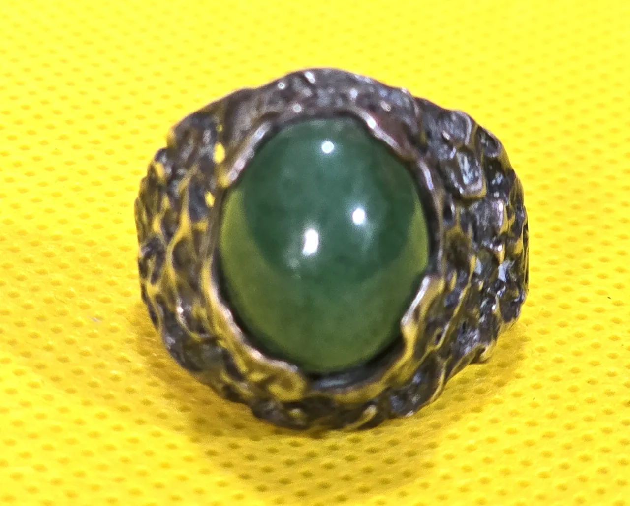 טבעת כסף 925 חתומה שבוץ אבן גיי'ד הטבעת מתכווננת